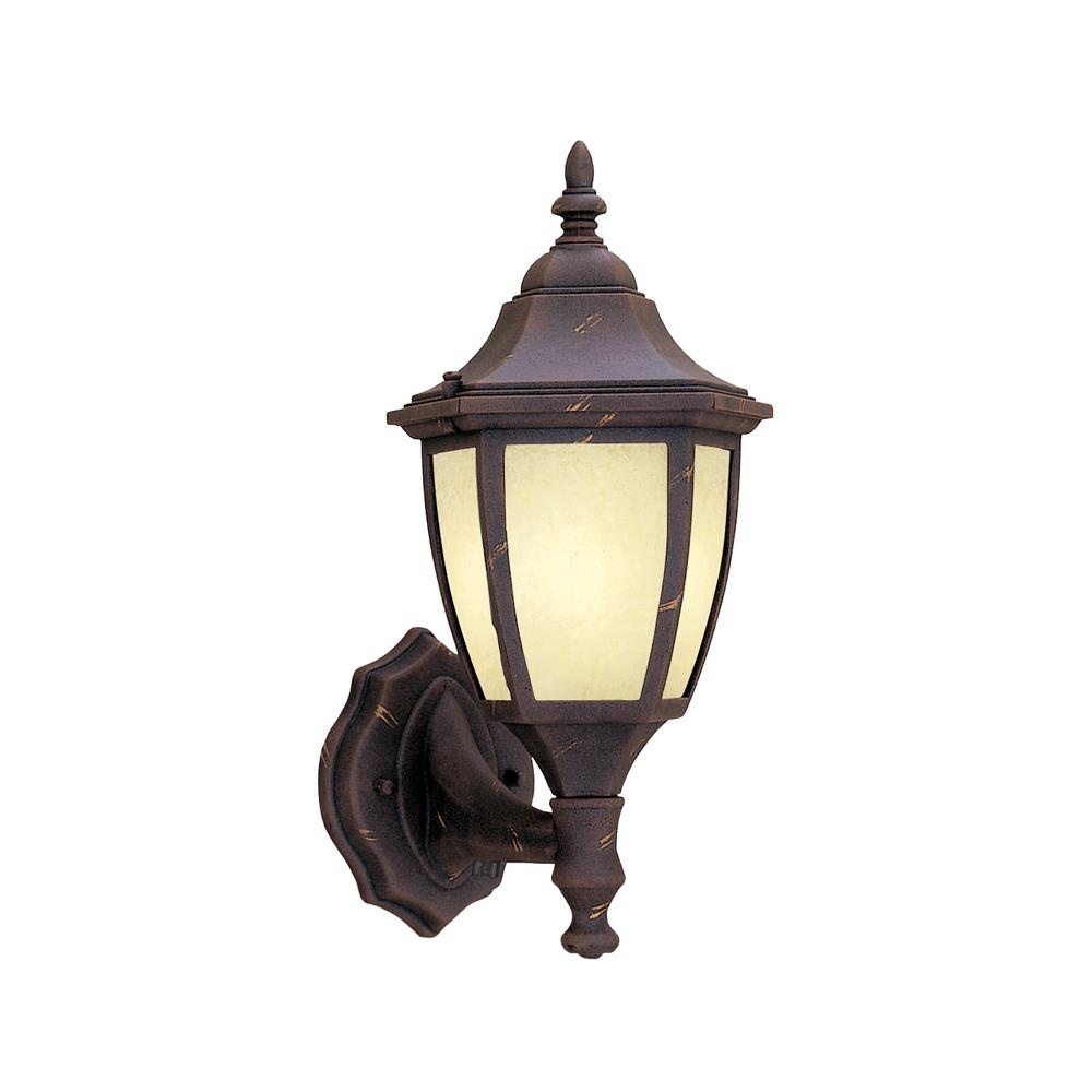 Designers Fountain ES2462-AM-AG 7 inches Wall Lantern (CFL) in Autumn Gold (Warm Amber Glaze Glass)